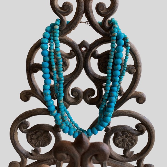 TURQUOISE TRIPLE STRAND NECKLACE - Picture 4 of 14